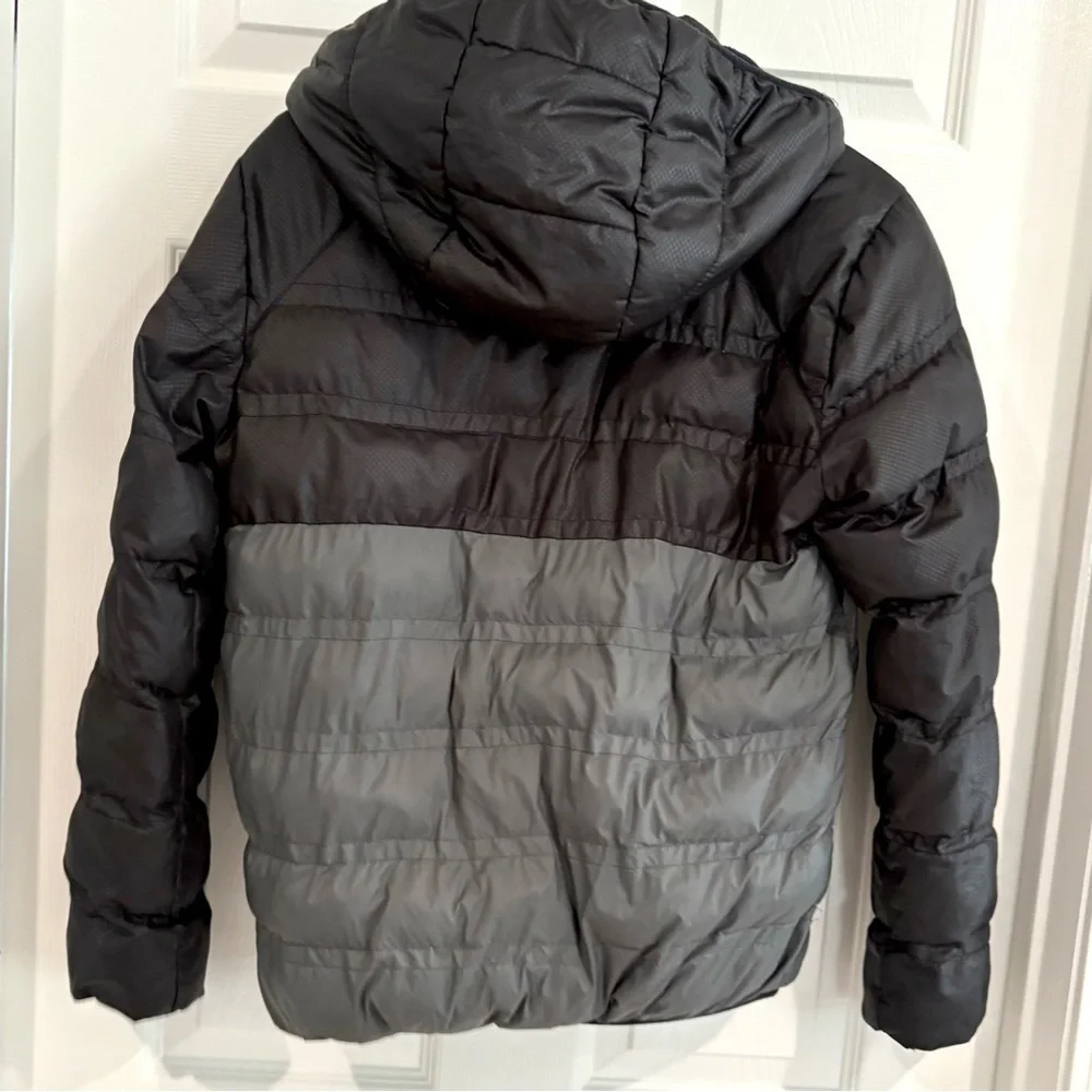 Michael Kors Puffer Zip Up Hood Gray Black Winter Jacket Coat Boys 14/16 Pocket
